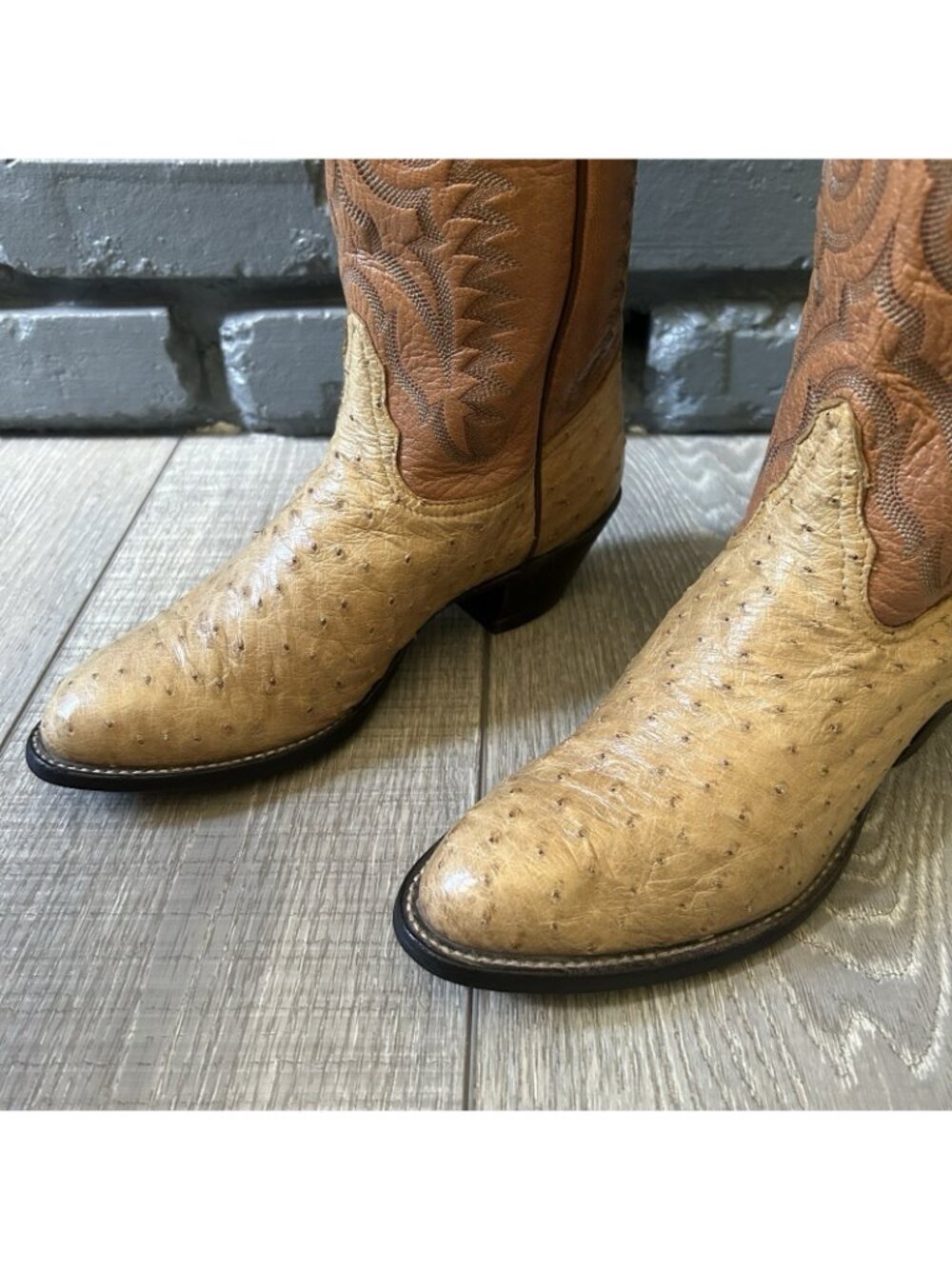 Tony Lama Vintage Ostrich Western Cowboy Boots Womens 6 B - Picture 10 of 12
